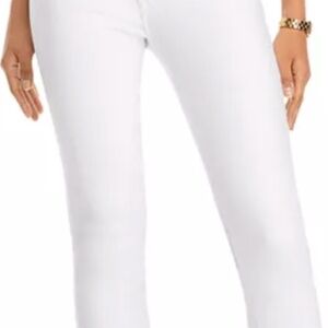 Mother Insider Crop Step Fray white jeans